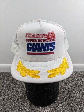Vintage New York Giants Hat Super Bowl XXI Champions Speedway Snapback Trucker